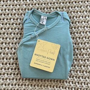 Copper Pearl Knotted Gown - Soft Blue